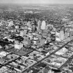 (CHS.2011.01.18) - Aerial View of Downtown from the Southwest, c. 1955
