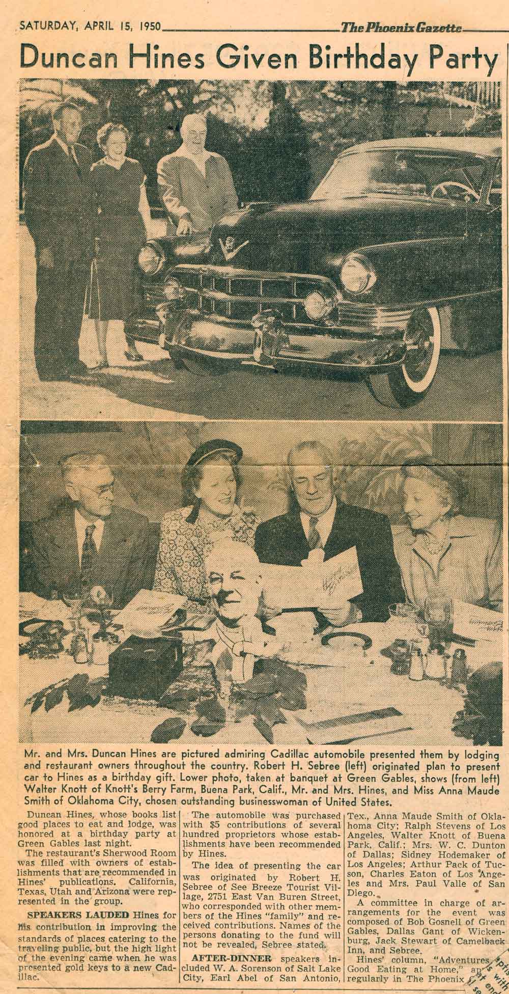 (DOLORES.2010.01.12) - Newspaper clipping on Duncan Hines