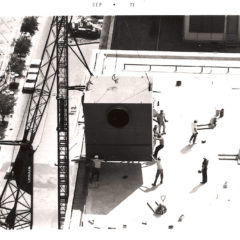 (FNB.2010.3.24) - Ventilation Equipment Installation, First National Center, View of Park Avenue from Main Tower of First National Center, c. September 1971