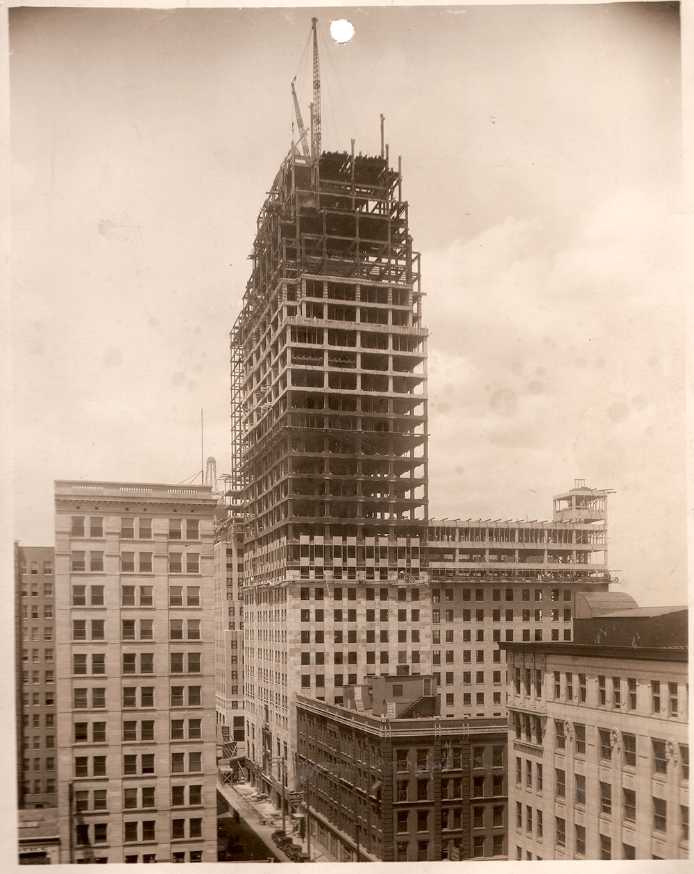 (FNB.2010.3.09) - First National Building Construction, View North on Robinson Possibly Taken from Colcord Building, c. late 1931
