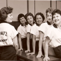 (FNB.2010.6.14) - First National Ladies Bowling Team, (left to right) Sammie Streetman, Bebe McCall, June Hunger, Orlene Blue, Pat Palmer, &amp; Laverne Van Schuefer, September 1960