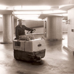 (FNB.2010.6.16) - Custodian Cleaning First National Parking Garage, c. 1960