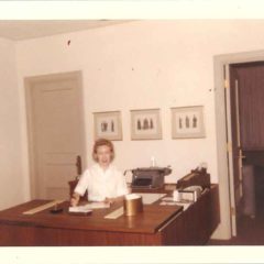(HTC.2010.3.03) - Secretary in Office, Hightower Building, 105 N Hudson, c. 1950s