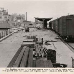 (JMSH.2011.1.115) - 303 - Looking N Reno Ave At Train Shed And Deck At Baggage And Express Space