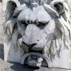 (KMC.2011.2.02) - Stone Lion Removed from Globe Life Building, 311 W Sheridan, c.1975