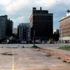 (KMC.2011.2.18) - Demolition of Globe Life Parking Structure, 300 Block of Sheridan, View N from Reno, c.1975