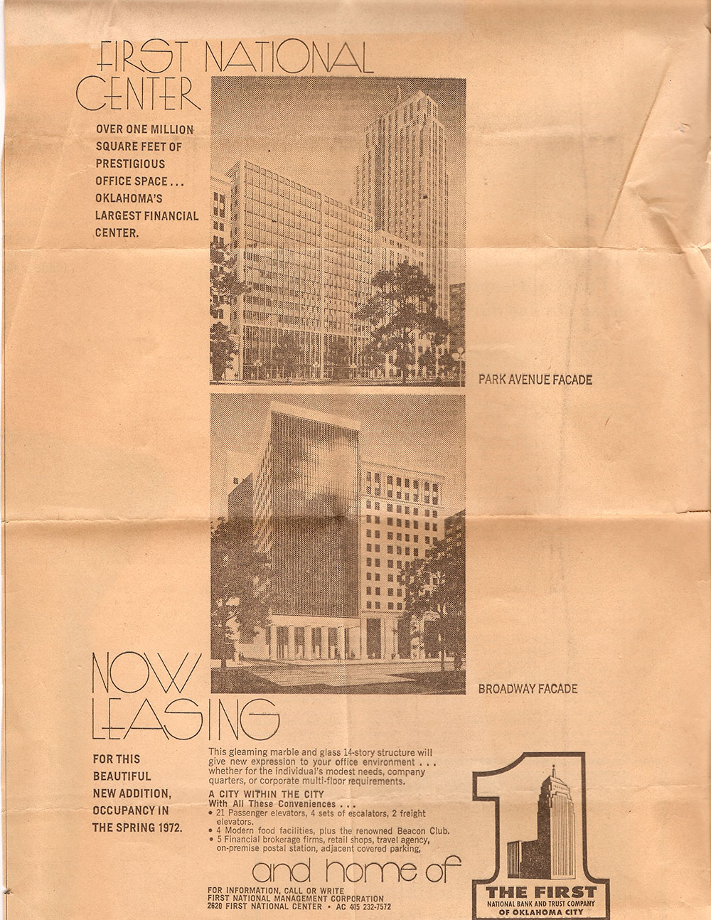 (FNB.2010.16.05) - Leasing Advertisement for New First National Center, c. 1971