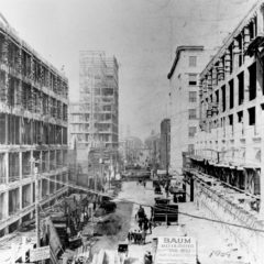 (CHS.2011.01.69) - Three Buildings under Construction, Robinson Ave view N from Grand, c. 1909