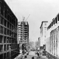 (CHS.2011.01.70) - Three Buildings under Construction, View N on Robinson Ave from Grand, c. 1909