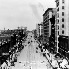 (CHS.2011.01.78) - View N on Broadway from top of Culbertson Building, c. 1910s