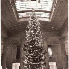 (FNB.2010.2.04) - Christmas Tree in the Great Banking Hall, First National Center, c. 1974