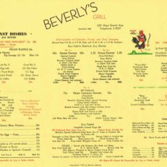 (KYLE.2010.01.03) - Beverly's Drive In Restaurant, Beverly's Grill Menu, Chicken in the Rough, 2429 N. Lincoln, 209 W. Grand Ave. Menu