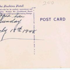 (KYLE.2010.01.08) - Huckins Hotel 1948 Postcard Back