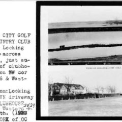 (RAC.2010.01.01) - Top: View East across Pond at Oklahoma City Golf and Country Club; Bottom: Driveway and Clubhouse, Northeast Corner of NW 39 and Western, c. 1922
