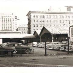 (RAC.2010.07.41) - Terminal Building Parking Lot, View East from Hudson, c. 1950s