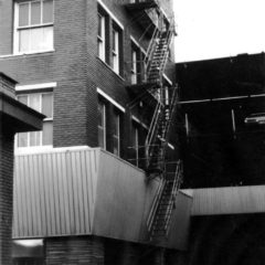(RAC.2010.07.62) - Looking Up at Rear (North Side) of Globe Building, 311-17 W Sheridan, c. 1968