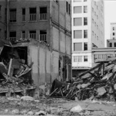 (RAC.2010.07.79) - Aftermath of Equity Building Demolition, View North from Alley, 320 W Main, 7 Dec 1975