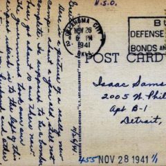 (RACp.2010.10.02) - Reverse of Will Rogers Air Base, U. S. Army Air Corps, postmarked 26 Nov 1941