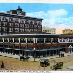 (RACp.2010.11.05) - Terminal Building and Terminal Arcade, 300 Block W Grand, View Northwest from Grand and Harvey, c. 1910s