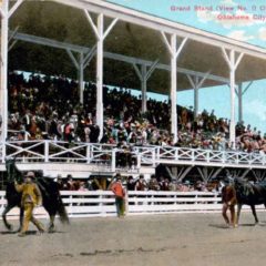 (RACp.2010.12.14) - Horses near Grandstand, State Fairgrounds, c. 1910s