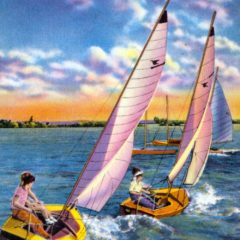 (RACp.2010.13.02) - Sailing on Lake Hefner, c. 1940s