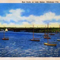 (RACp.2010.13.05) - Boat Docks on Lake Hefner, c. 1940s