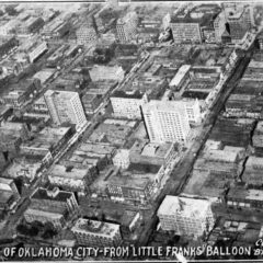 (RACp.2010.18.04) - Aerial View of Downtwon from Little Frank&#039;s Balloon, 1910