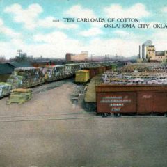 (RACp.2010.20.02) - Cotton Compress Platform, View North Along Santa Fe Railroad Tracks from about SE 6, c. 1900s