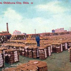 (RACp.2010.20.05) - Cotton Compress Platform, View West from about SE 6 and Santa Fe, c. 1910