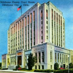 (RACp.2010.21.07) - Oklahoma County Court House, View Northwest from Park and Harvey, c. 1940s