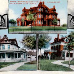 (RACp.2010.25.12) - Representative Homes of Oklahoma City including the Overholser (top) and Colcord Mansions (right), c. 1900s