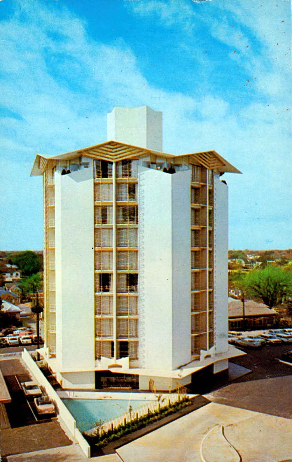 (RACp.2010.27.04) - Plaza Tower Hotel, 1117 N Shartel, postmarked 27 Jan 1961