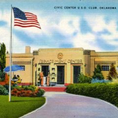 (RACp.2010.28.13) - Civic Center U. S. O. Club, North of Skirvin Hotel, c. 1940s