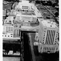 (RACp.2010.28.14) - Civic Center Under Construction, View West from First National Building, c. early 1937 