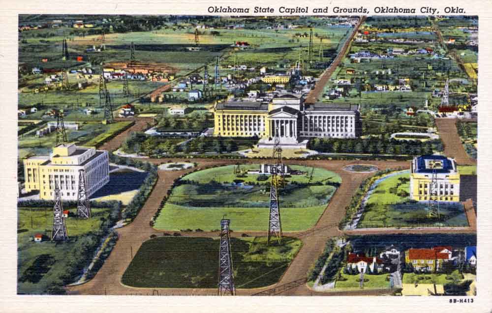 (RACp.2010.31.08) - Oklahoma State Capitol and Grounds, c. late 1930s (RACp.2010.31.08) - Oklahoma State Capitol and Grounds, c. late 1930s