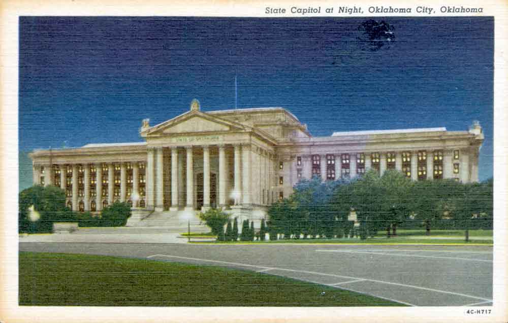 (RACp.2010.31.09) - Oklahoma State Capitol at Night, c. 1930s (RACp.2010.31.09) - Oklahoma State Capitol at Night, c. 1930s