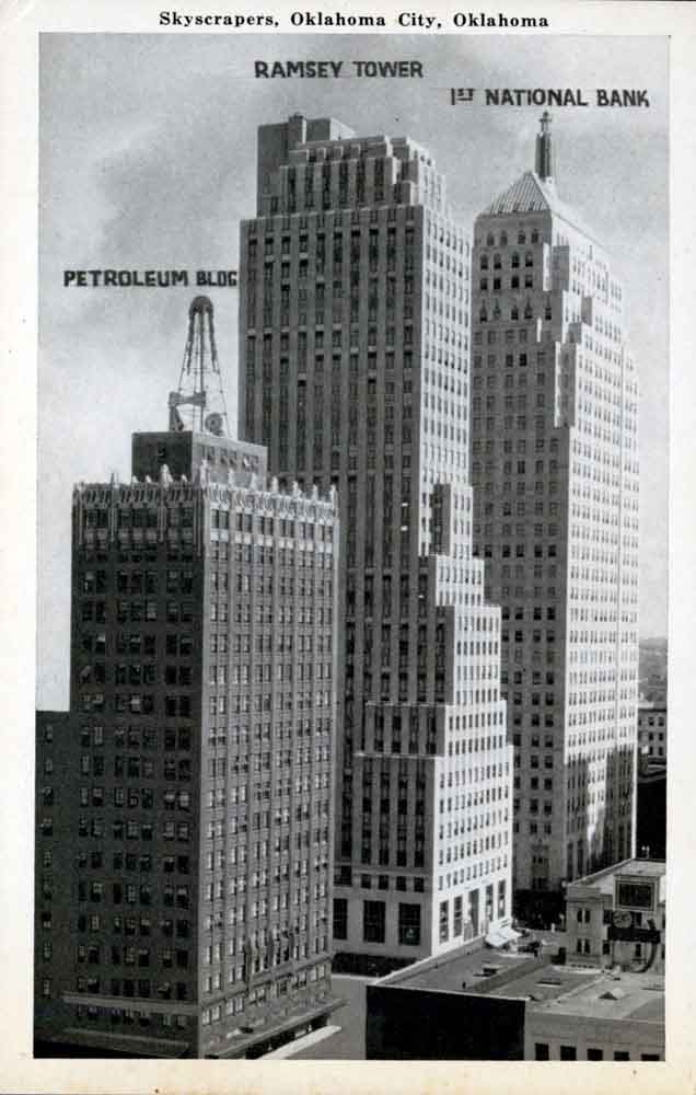 (RACp.2010.33.61) - Skyscrapers in Oklahoma City, View Southeast from Federal Building, c. 1930s
