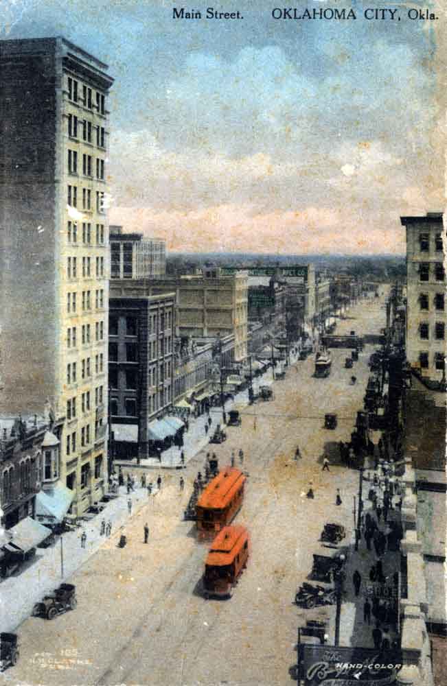 (RACp.2010.34.78) - View West on Main Street, Likely from top of Bass Building, c. 1910