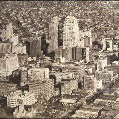 (BLVD.2010.1.28) - Aerial View of Downtown from the Southwest, c. 1940s