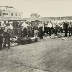 (BLVD.2010.1.26) - Vendors and Customers Outside the Public Market, Klein and Exchange, c. 1933