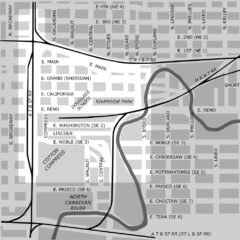 (BKT.2011.1.87) Map of Oklahoma City wholesale district, circa 1910 (BKT.2011.1.87) Map of Oklahoma City wholesale district, circa 1910