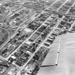 (BKT.2011.1.06) 1947 aerial photo of Bricktown. River can be seen in top right of photo.
