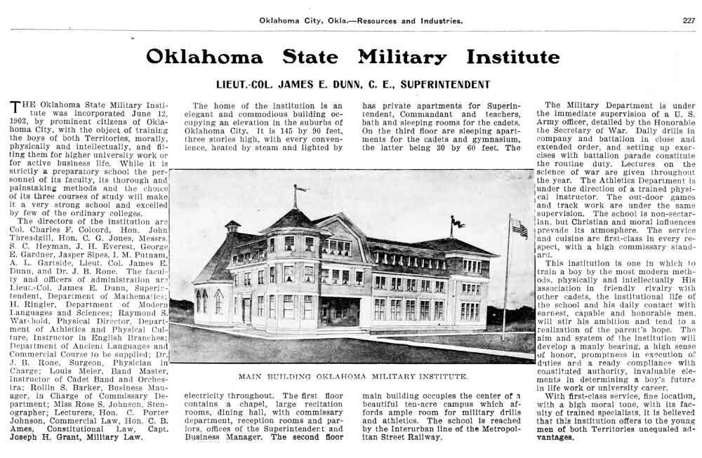 (coc.2011.1.04) Oklahoma Military Institute